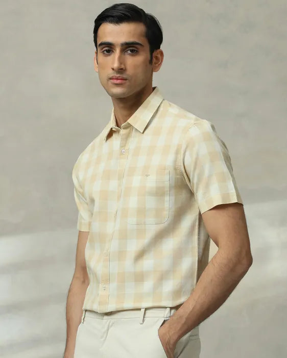 MUFTI Square Check Slim Fit Casual Shirt