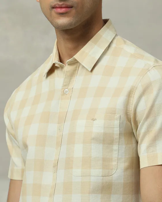MUFTI Square Check Slim Fit Casual Shirt