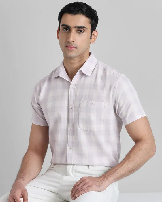 MUFTI Square Check Slim Fit Casual Shirt